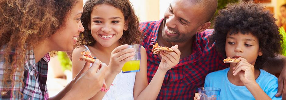 Family eating at a restaurant